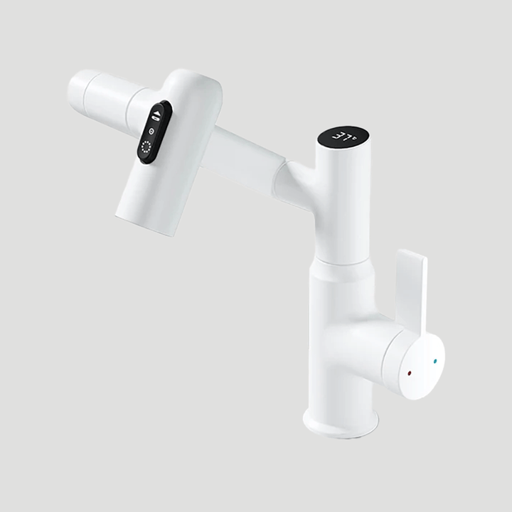 Upgrade your home with this smart LED display faucet; 360° swivel design for kitchen & bathroom.