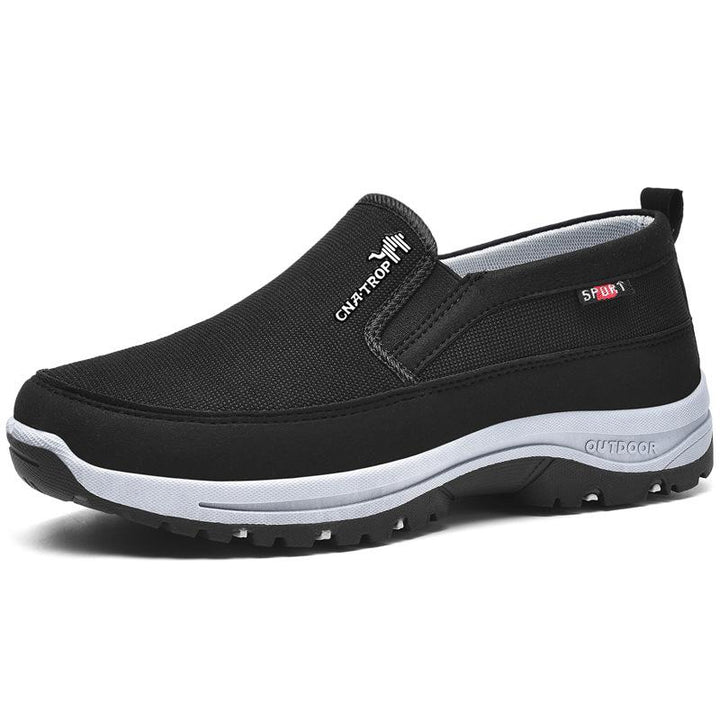 Supportive men's walking shoes, breathable mesh upper, designed for stability, athletic performance & all-day comfort.