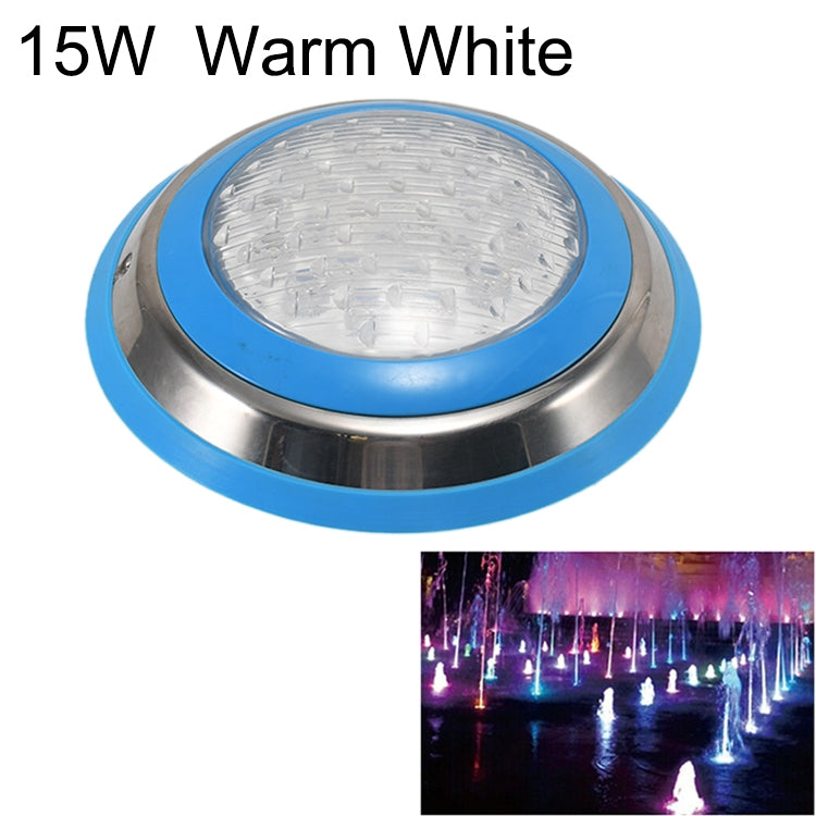 Waterproof 15W LED underwater light, low voltage, perfect for vibrant pool and spa lighting.