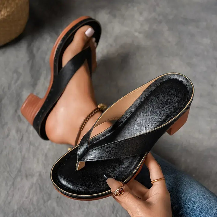 Stylish gold orthopedic heeled sandals for women, comfortable summer footwear.