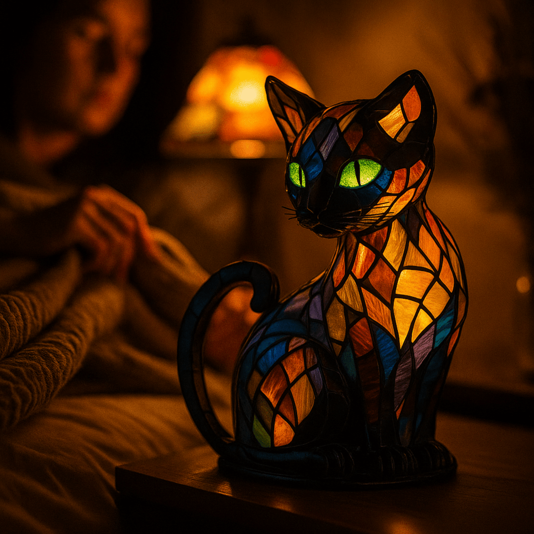 Rechargeable LED cat night light, a soft glow ambient lamp for kids' rooms. Durable silicone design.