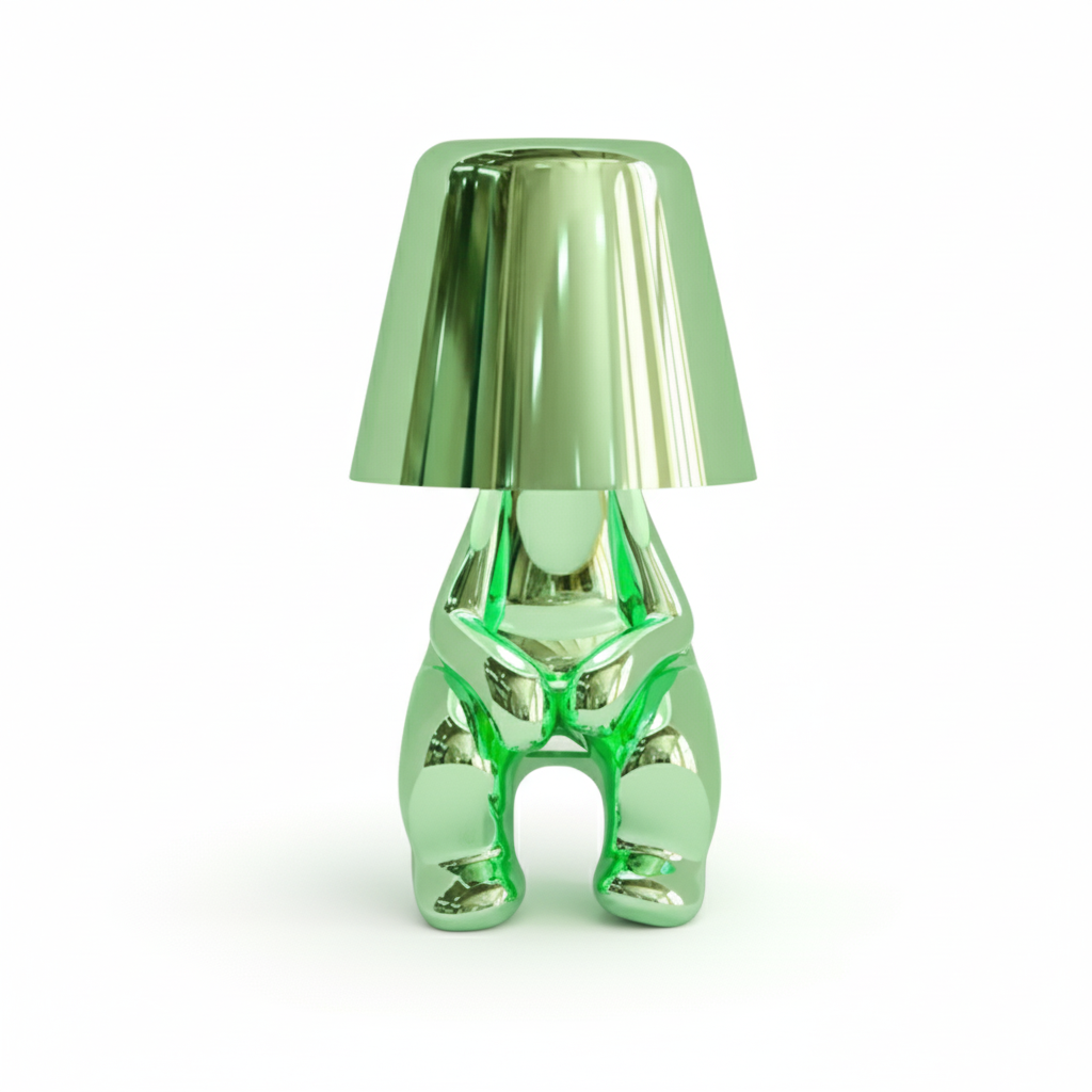 Elegant Metallic Thinker Design Table Lamp