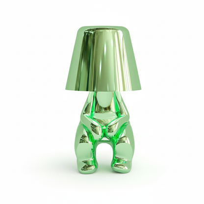 Elegant Metallic Thinker Design Table Lamp