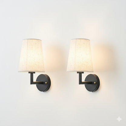 Wireless Fabric Wall Lamp - Vintage Style with Adjustable Lighting
