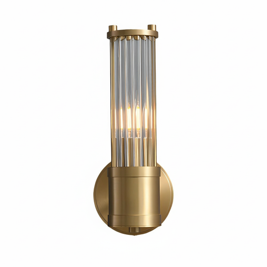 Elegant Gold or Chrome Cylindrical Glass Wall Light