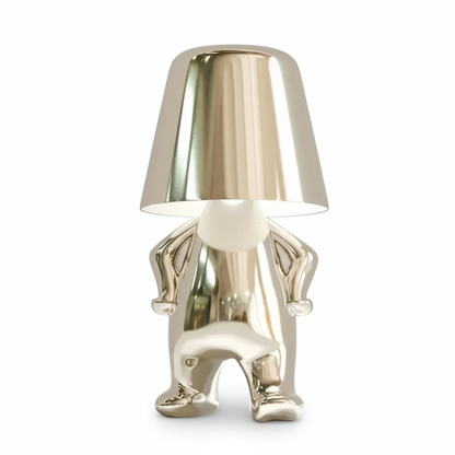 Elegant Metallic Thinker Design Table Lamp