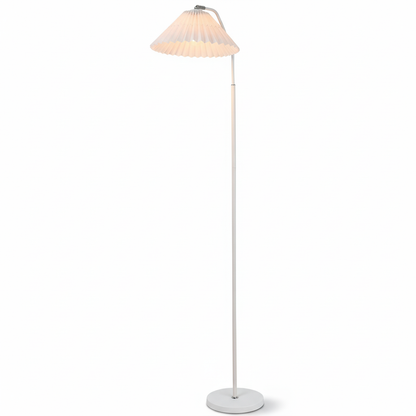 Elegant Floor Lamp with Pleated Fabric Shade