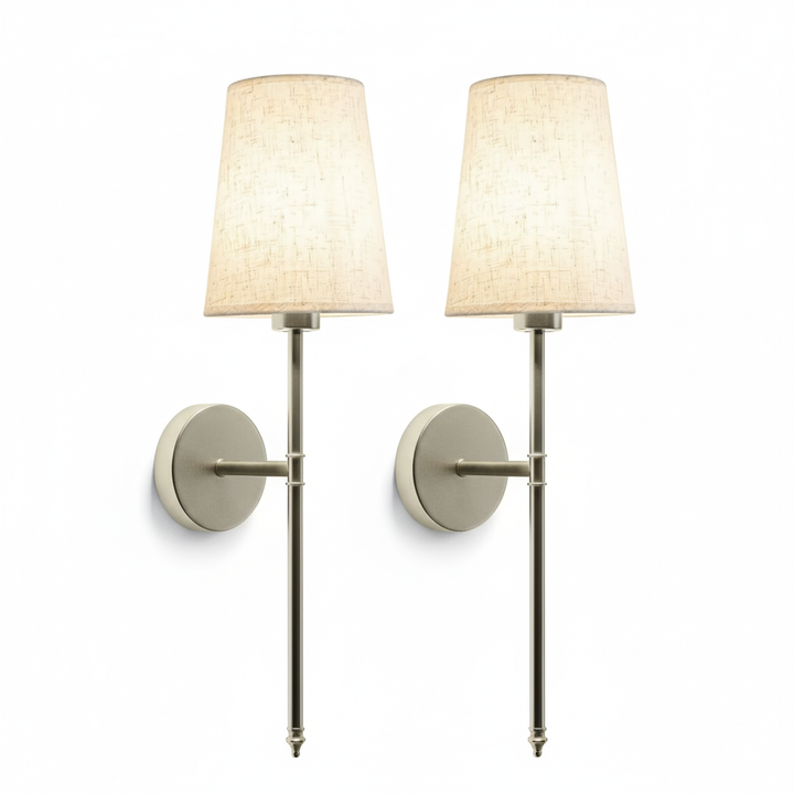 Wireless Fabric Wall Light Set with Adjustable Warm Lighting
