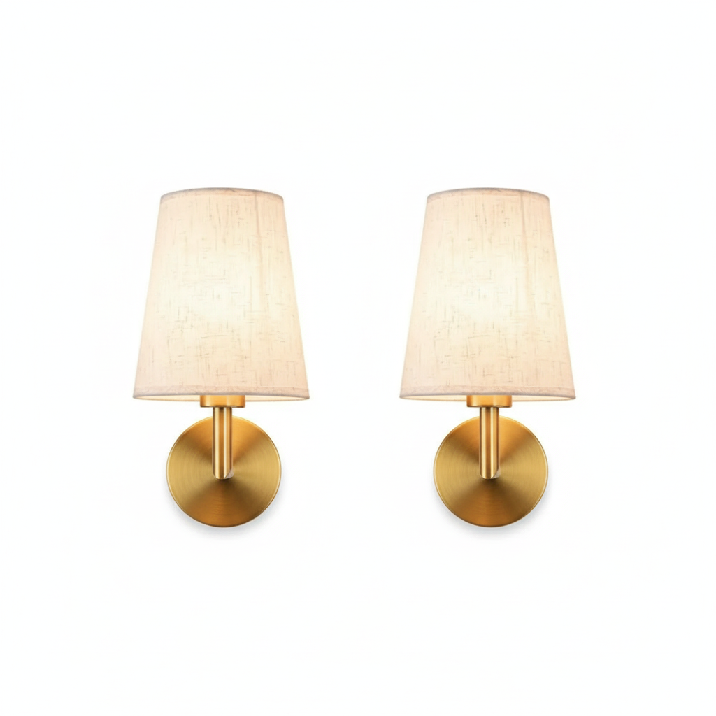 Wireless Fabric Wall Lamp - Vintage Style with Adjustable Lighting