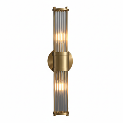 Elegant Gold or Chrome Cylindrical Glass Wall Light