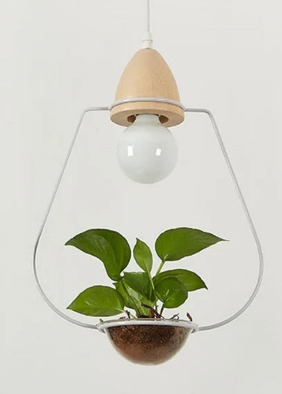 Indoor rustic LED hanging light, wooden base for home decor. A stylish ceiling fixture for ambient light.