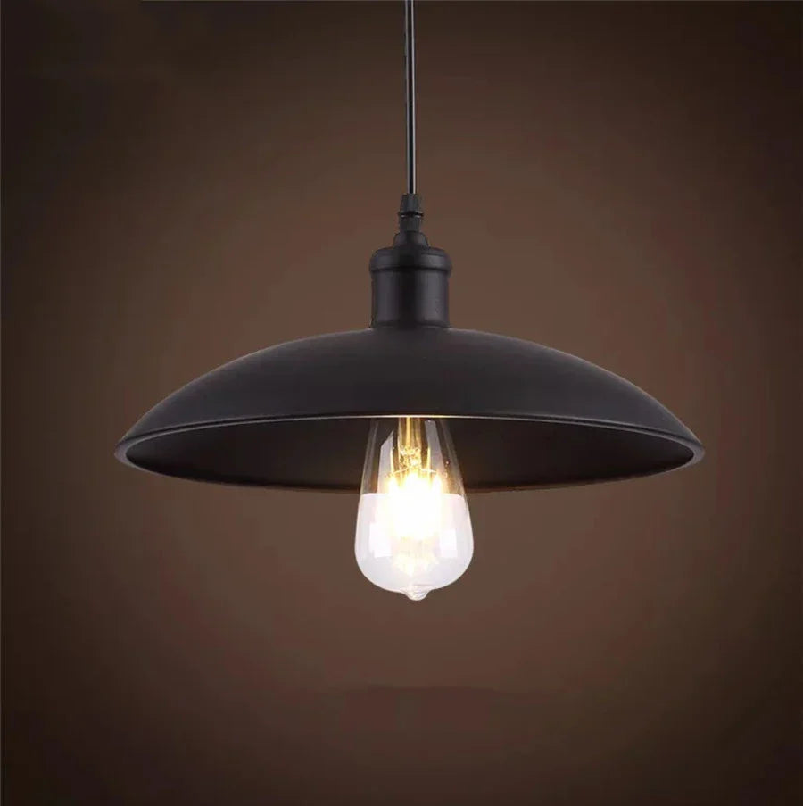 Rustic iron pendant light, farmhouse inspired, perfect for creating a cozy atmosphere.