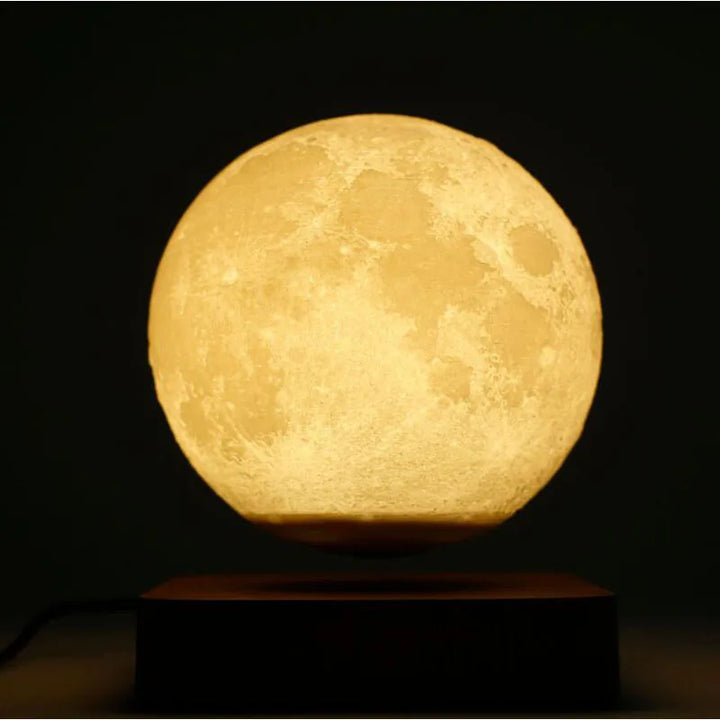 Magnetic levitating moon lamp, a cool LED gadget for ambient night light & modern home decor.