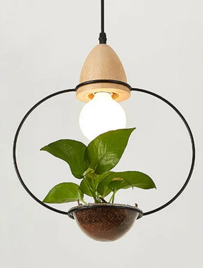 Modern rustic LED light fixture, solid wood base. Perfect pendant light for ambient home & cafe lighting.