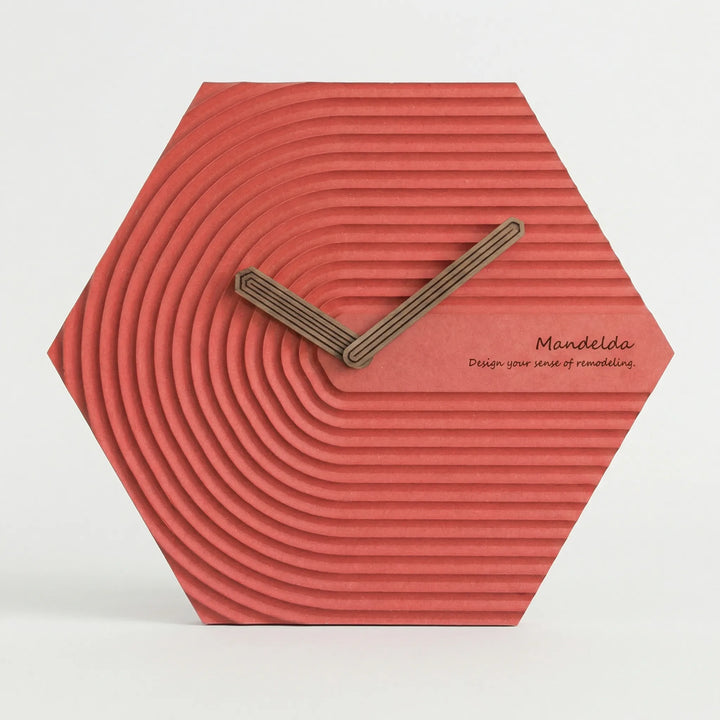 Elegant modern hexagonal silent clock, a striking home decor piece for any room.