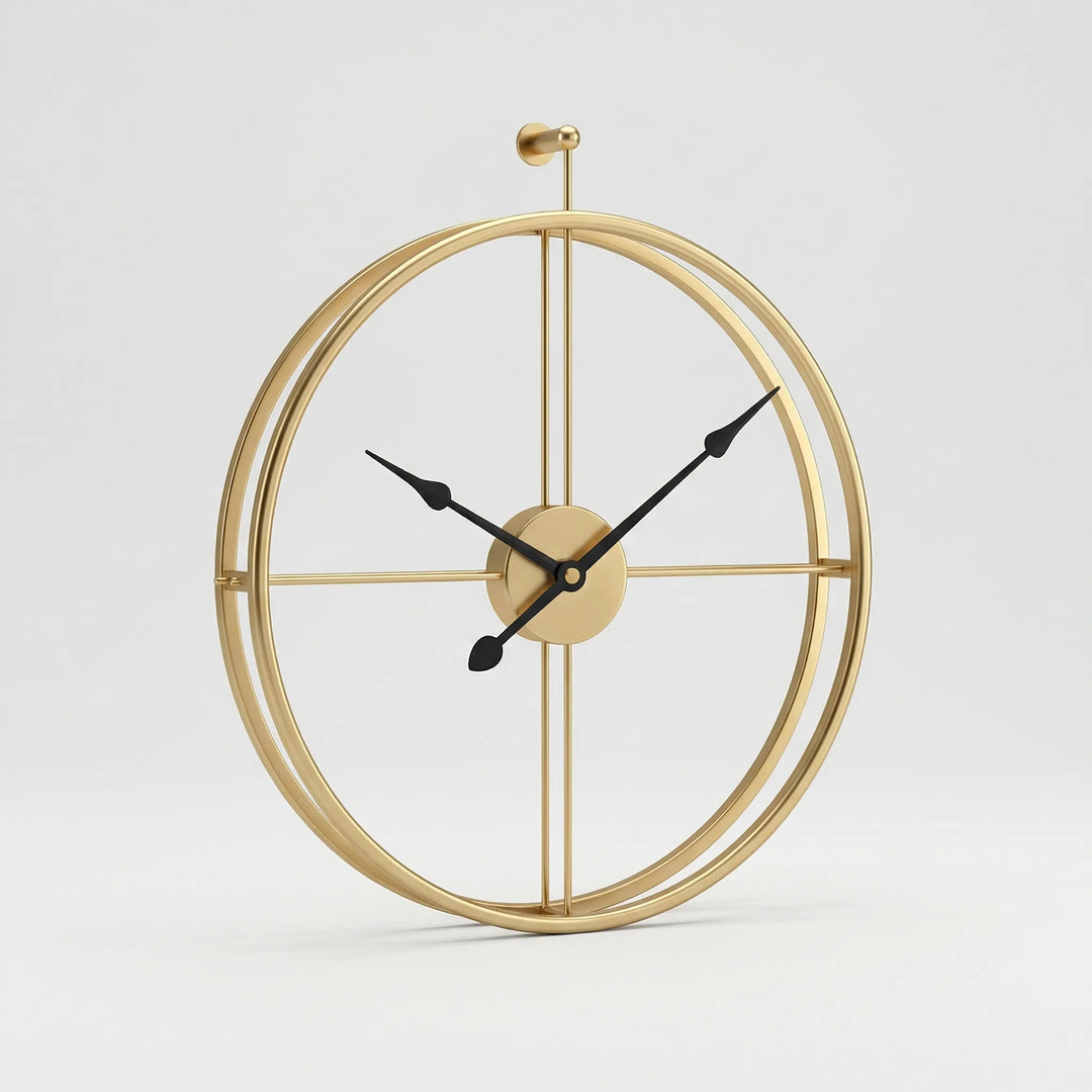 Elegant Scandinavian style round wall clock. Silent movement for serene home decor.