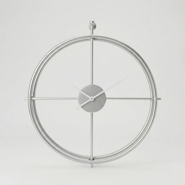 Scandinavian inspired round wall clock. Silent & sleek design for modern home decor.