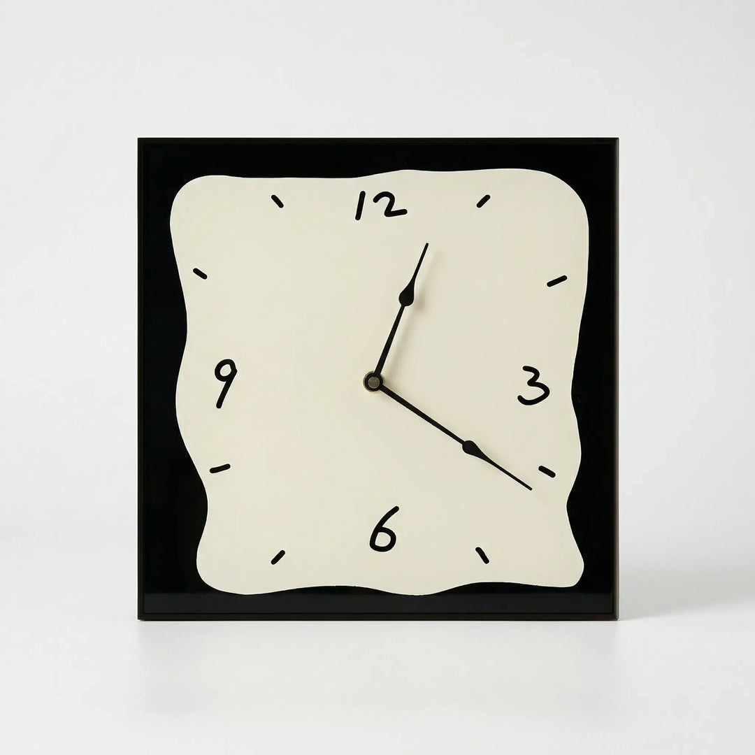 Stylish square modern wall clock, a minimalist design for a contemporary home or office interior.
