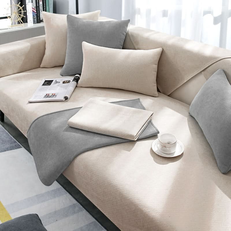 Stylish universal sofa cover, a modern furniture slipcover enhancing living room decor. Easy-fit & comfortable.