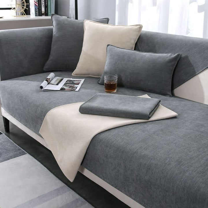 Comfortable, washable universal sofa cover for living room. Pet-friendly couch protector adds modern style.