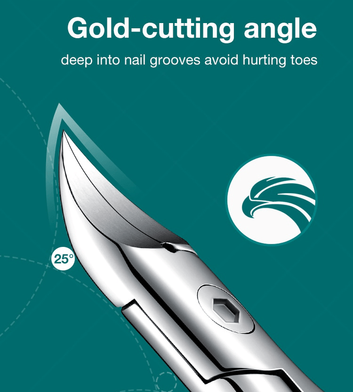 Ergonomic grip toenail clippers designed for seniors, professional pedicure tool for easy ingrown nail care.
