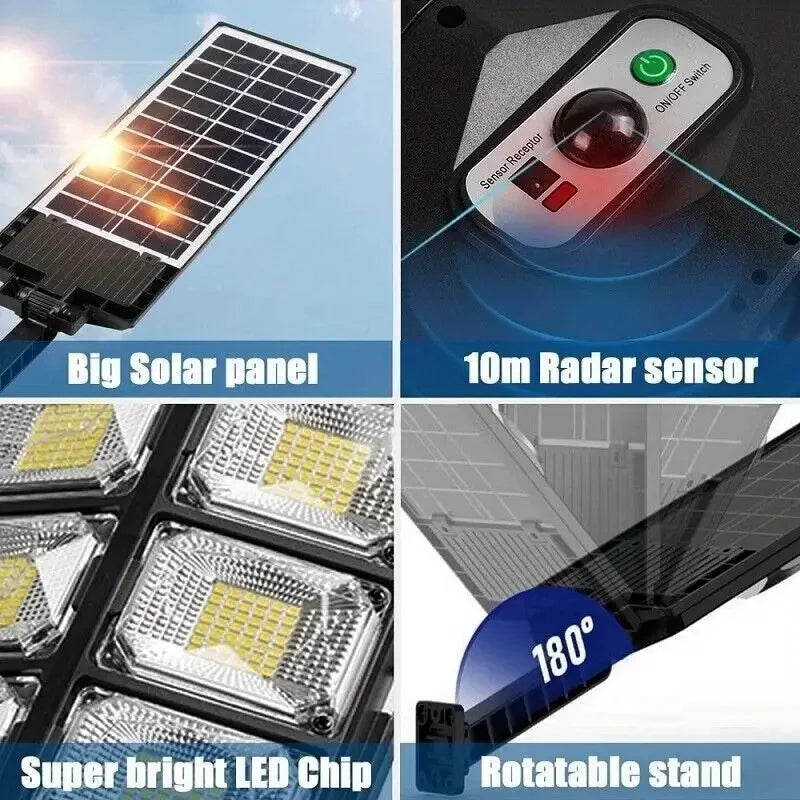 Durable Tavvitaimp18 weatherproof solar street light, an LED security & pathway solution with motion sensor for outdoor use.