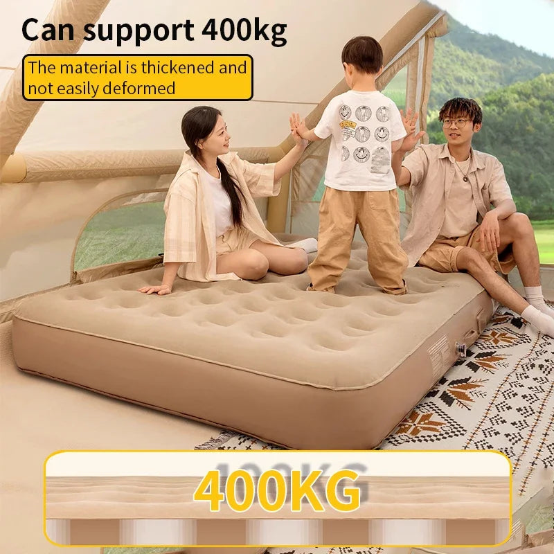 Tavvitaimp18 double self-inflating air bed, a durable and comfortable portable mattress for camping & guests.