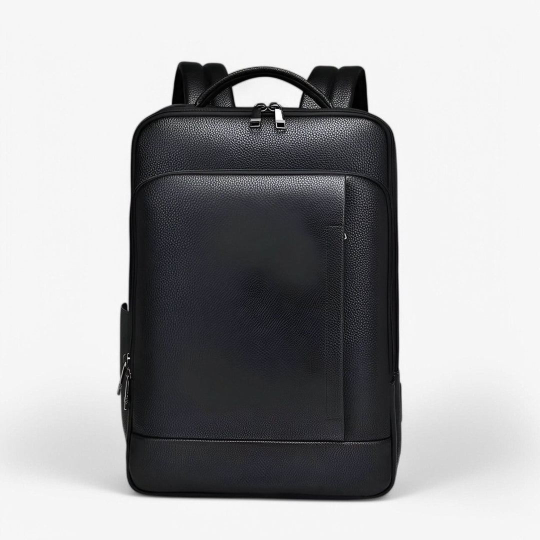 Travel-friendly USB backpack for men & women, spacious for work essentials & trips, durable PU leather.
