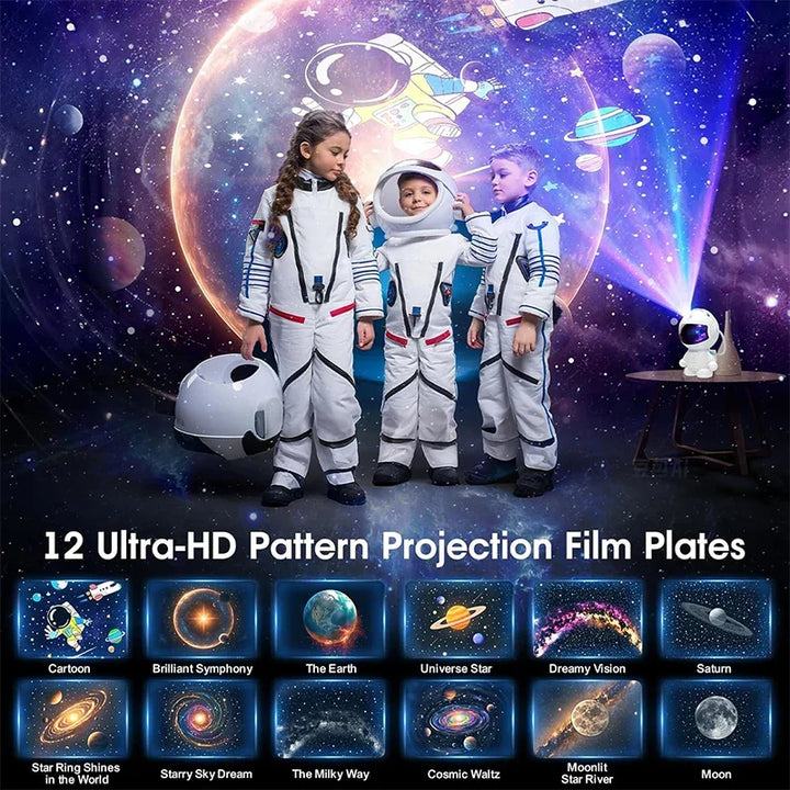 Star projector transforming kids' bedrooms into a galaxy, providing a calming night light ambiance.