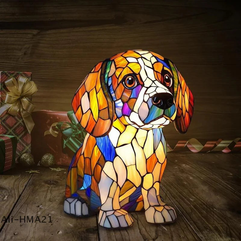 Resin animal LED nightlight, USB powered, soft glow for serene nursery & bedroom decor.