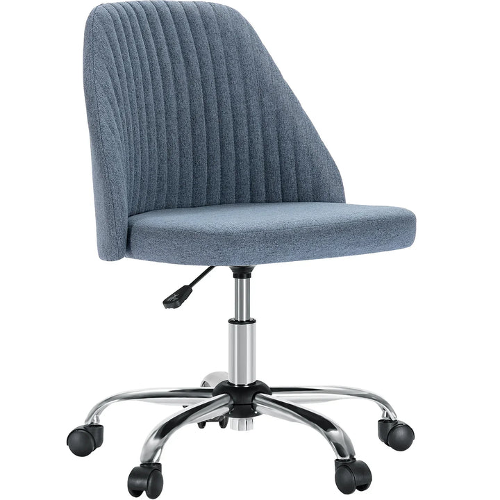 Comfortable ergonomic compact swivel chair, perfect for long hours at home office desk or vanity, adjustable.