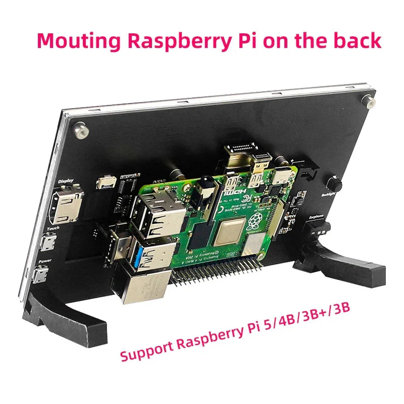 Portable 7-inch IPS touchscreen gaming monitor. Versatile display for laptops, Raspberry Pi, & mobile gaming on the go.