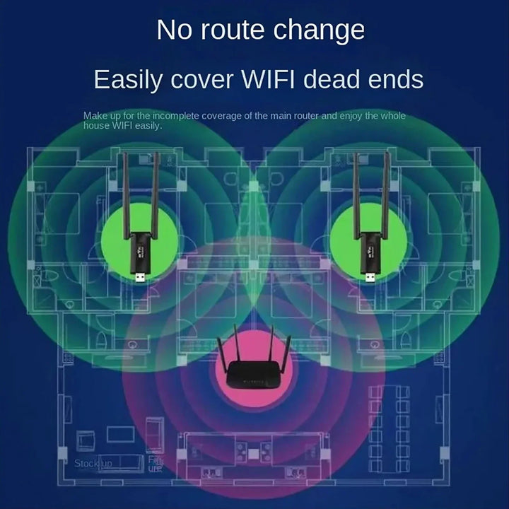 Compact USB powered WiFi extender, 300Mbps wireless repeater for easy setup & expanded home internet coverage.