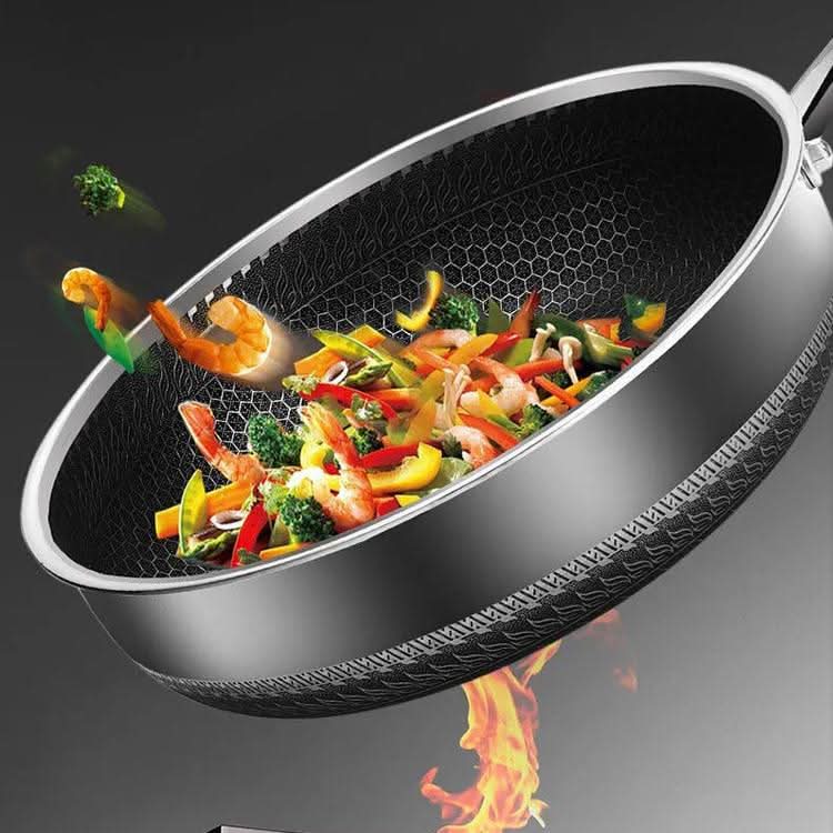 High-quality stainless steel frying pan, essential cookware for any modern kitchen.