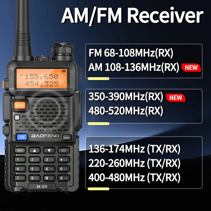 Close-up of the Tavvitaimp18 8W two-way radio, showcasing its convenient USB-C charging port for easy power.