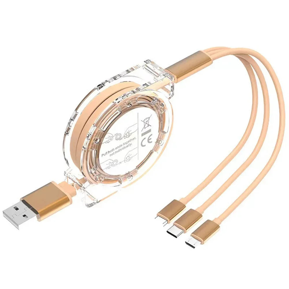 High-speed 3-in-1 charging cable with fast charge technology for all your phone accessories.