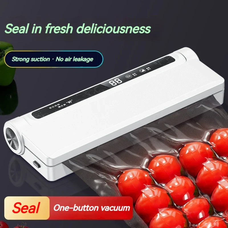 Efficient automatic vacuum sealer for fresh food storage & meal prep, preventing freezer burn.