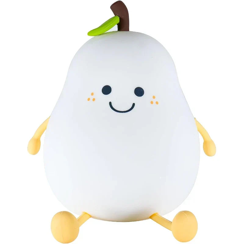 Kids' soft silicone rechargeable LED night light, touch control sleep aid, perfect for nursery & children's bedtime.