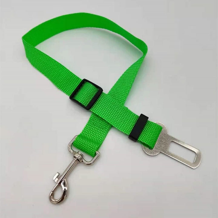 Secure pet travel restraint: adjustable dog car seatbelt harness for safe road trips. Essential pet safety.