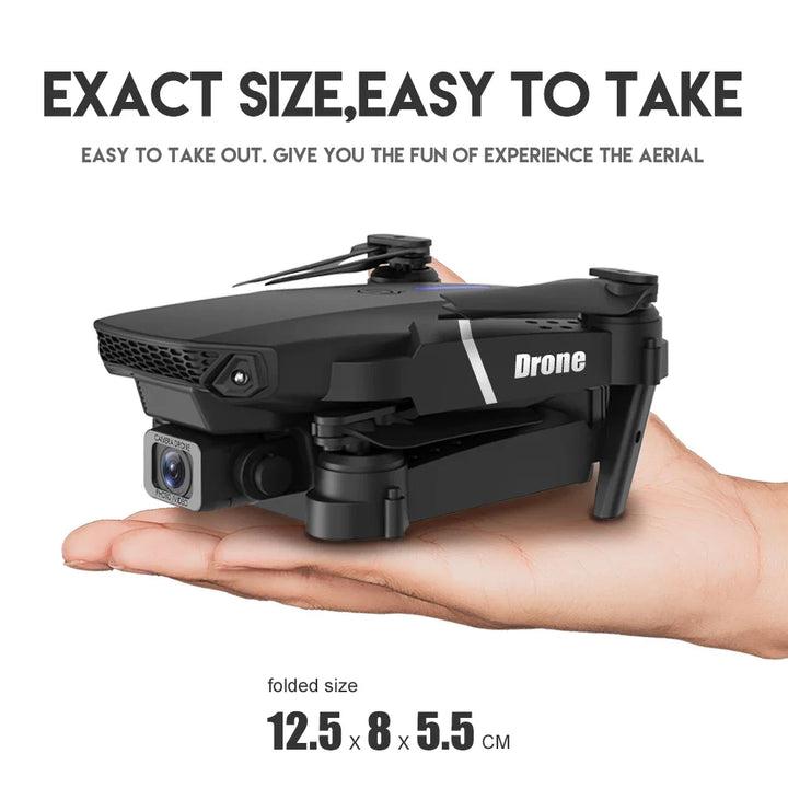 Unisex compact WiFi drone in flight, capturing stunning HD aerial photography. Stable & easy to control quadcopter.