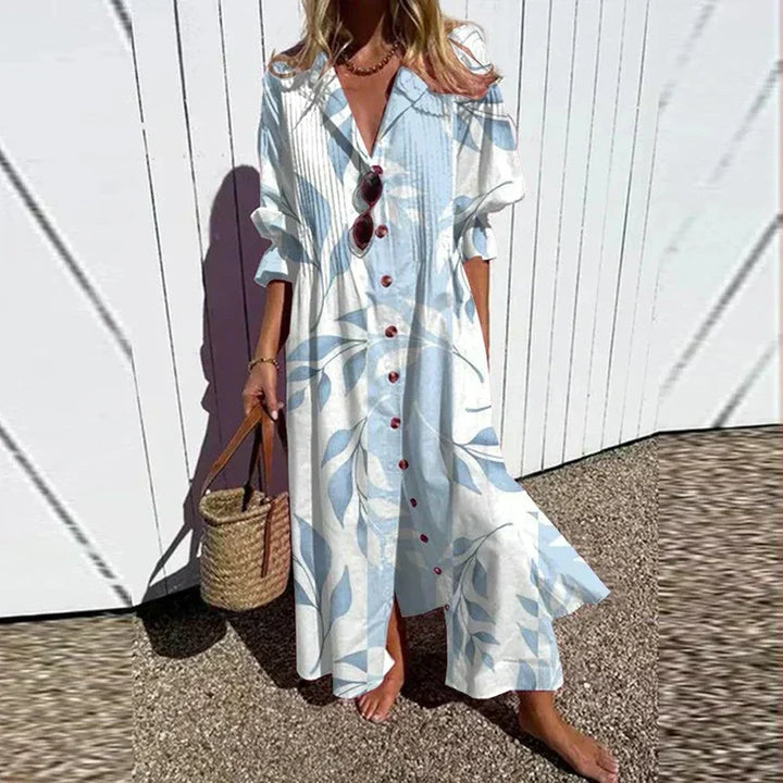 Effortless chic women's summer boho dress, a flowing maxi perfect for vacation.