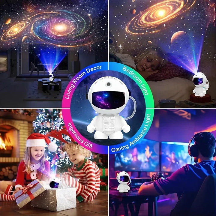 Dreamy celestial projector with 12 cosmic films, offering a relaxing galaxy experience for any room's ambiance.