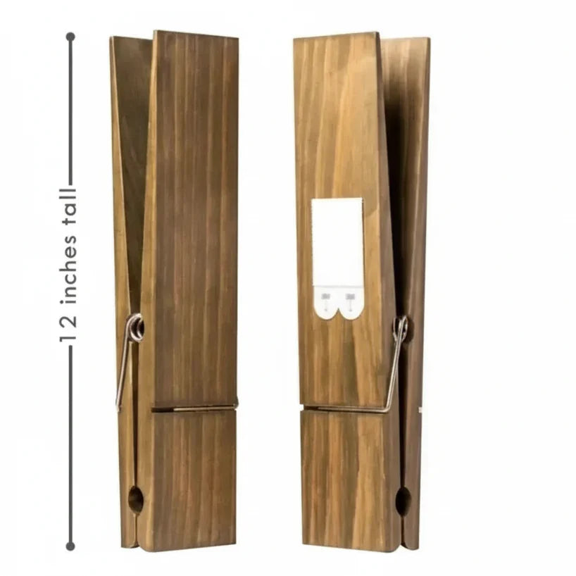 Clean design natural wood towel clip, elegant bathroom accessory. Wall mount for quick towel organization & decor.