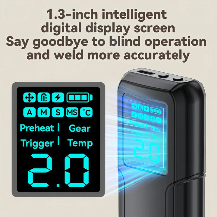 High-performance handheld spot welder for precise 18650 battery pack construction & small welding jobs.