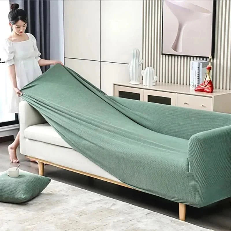Jacquard non-slip couch protector. Protect your sofa from pets & spills. Machine washable furniture cover.