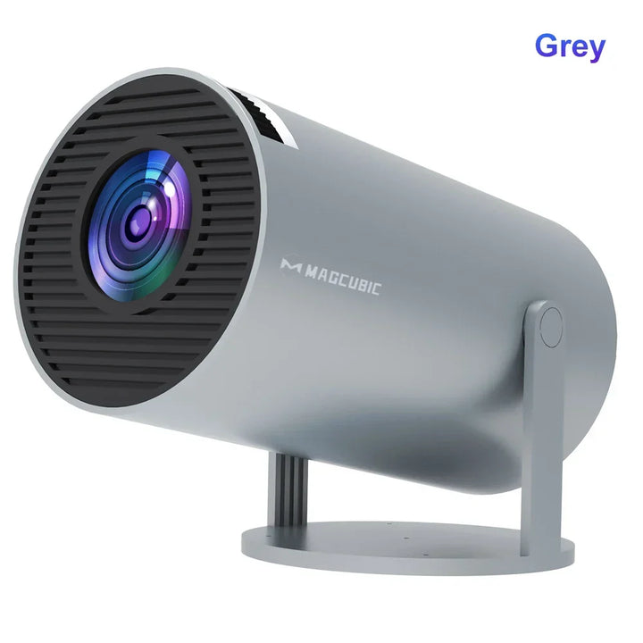 Multi-functional portable projector for presentations, gaming, and home theater with smart features.