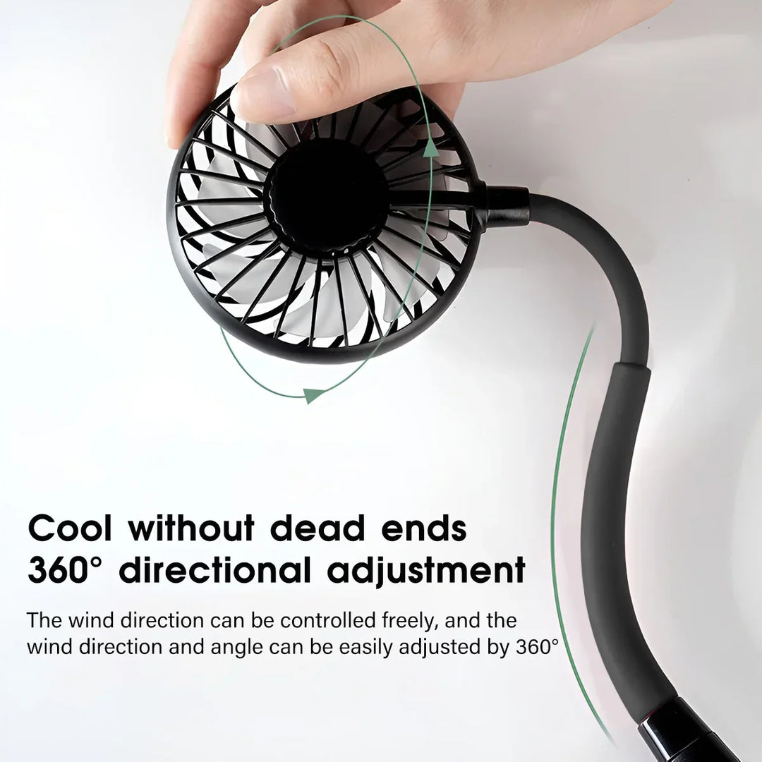 Pink mini travel fan with 3 speeds, a cute and effective personal cooling device.