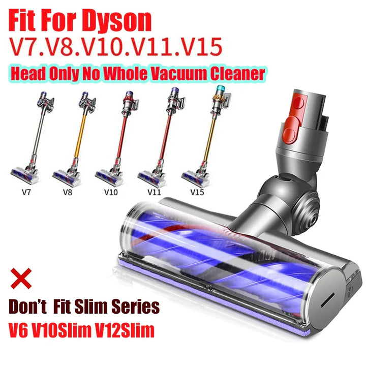 Pet hair tangle-free floor cleaner attachment for V7-V15 cordless vacuums on carpets & hard floors.