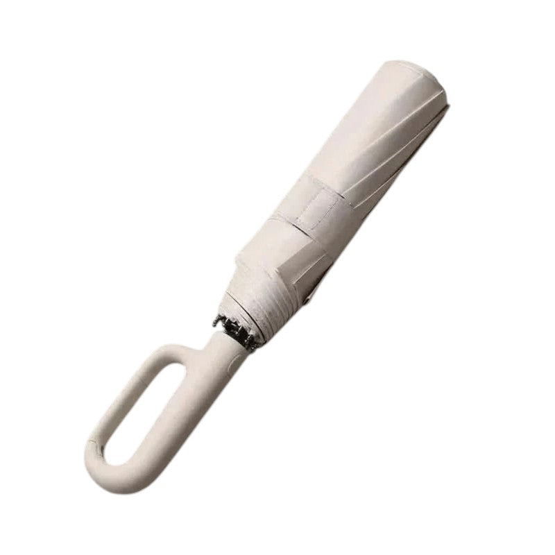 Strong fiberglass frame of automatic travel umbrella, designed for wind resistance & durability.