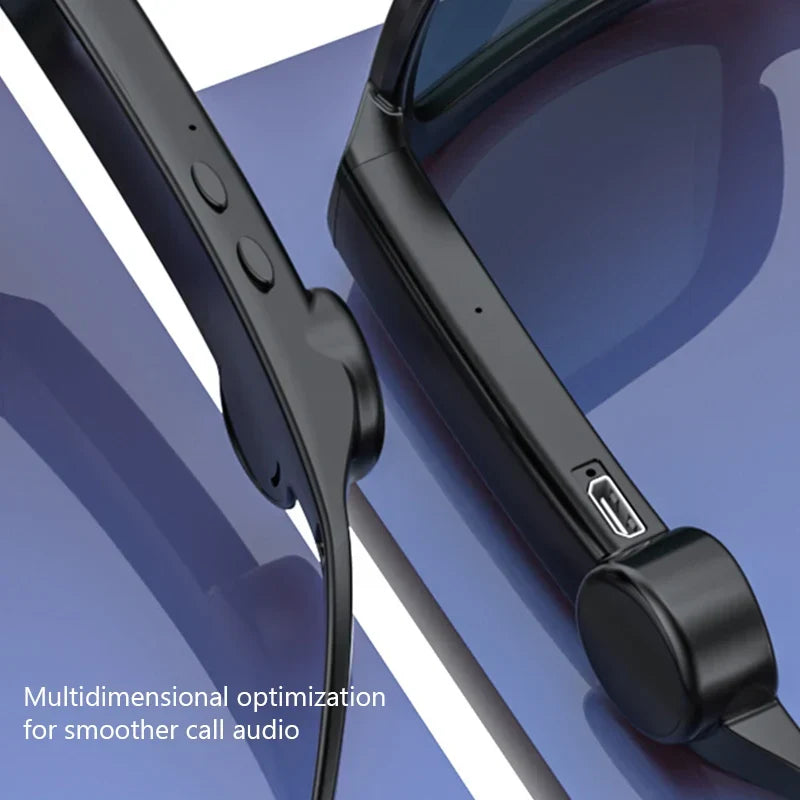 Innovative smart sunglasses combining sun protection, wireless audio, & hands-free calling for any activity.